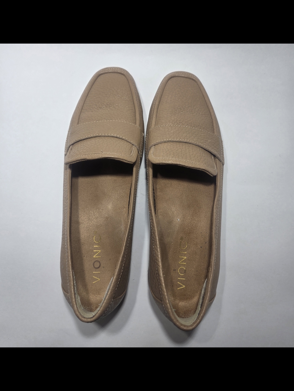Vionic Women’s Loafers US 8 Tan Leather Comfort Flats Orthopedic Slip On Shoes